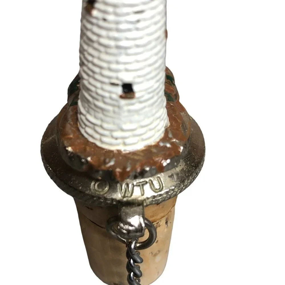 WTU Lighthouse Bottle Stopper Wine Liquor with Chain 3.75